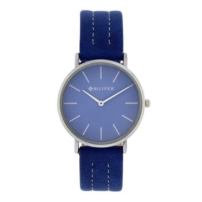 Bilyfer watch with 36mm case with leather interior stitched strap 1F709C