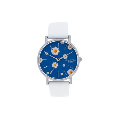 RELOJ MARGARITAS W/R 5ATM BLANCO ESPERA PLATEADA 1F714BL