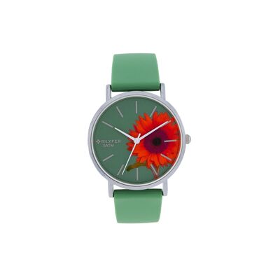 WATCH TURN THE SUN 5ATM W/R GREEN STRAP 1F717V