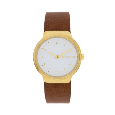 WATCH WITH NUMBERS 33MM INTEGRATED LEATHER STRAP 1F718BL