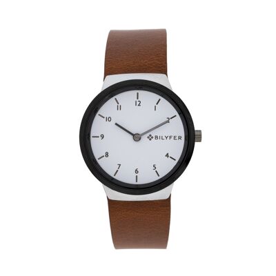 WATCH WITH NUMBERS 33MM INTEGRATED LEATHER STRAP 1F718CA