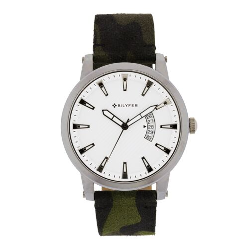 RELOJ 45MM DEPORTIVO CALENDARIO CORREA PIEL CAMUFLAJE VERDE 2W456V