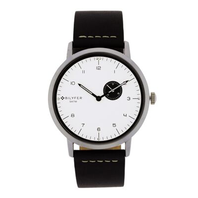 RELOJ 42MM CALENDARIO CORREA PIEL CON COSIDO NEGRO 2W457N