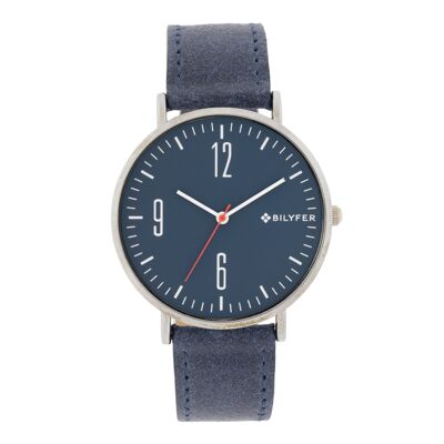 42MM EXTRA-FLAT WATCH BLUE LEATHER STRAP NUMBERS 2W458AZ