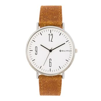 BRACELET DE MONTRE EN CUIR EXTRA-PLAT 42MM CA MEL NUMÉROS 2W458BL