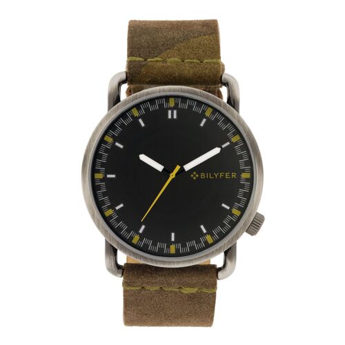 RELOJ CAJA 46MM ENVEJECIDA CORREA CAMUFLAJE PIEL COSIDA 2W459V