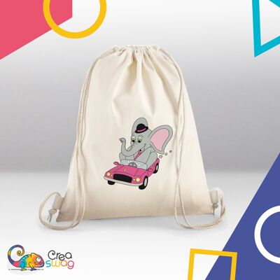 Sac , Elephant dans une voiture rose