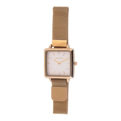 GOLD MINI SQUARE WATCH WITH MESH CLOSURE MAGNET N 3P567CD