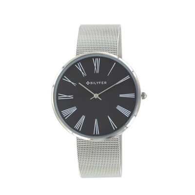 RELOJ MALLA NUMERO ROMANO CAJA 40MM COLOR PLATA PLATEADO 3P569P