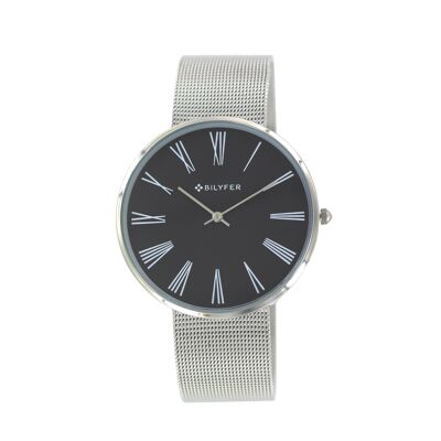 ROMAN NUMBER MESH WATCH CASE 40MM SILVER COLOR SILVER 3P569P