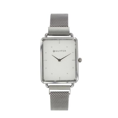 RECTANGULAR MESH WATCH WITH MAGNETIC CLOSURE SILVER COLOR SILVER 3P574P