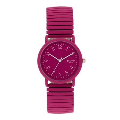 33MM EXTENSIBLE STEEL BAND WATCH WITH FUCHSIA 5ATM SUBMERSIBLE COLOR 3P579F