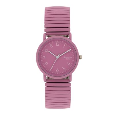 RELOJ 33MM BANDA EXTENSIBLE ACERO CON COLOR 5ATM SUMERGIBLE ROSA 3P579R