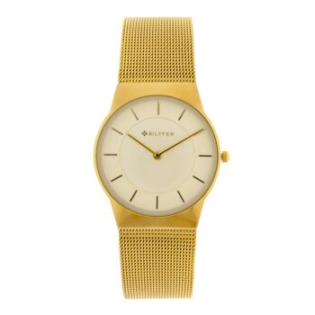 MONTRE GOLDEN 32MM ACIER MESH CADRAN 2 NIEVELS DORÉ 3P582D