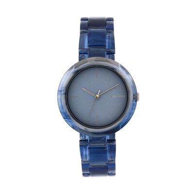 Blue watch with adjustable strap and acrylic case 34mm 3P587AZ
