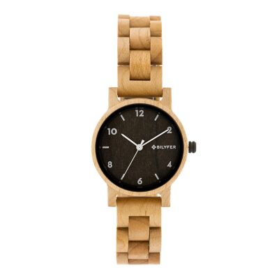 32mm case watch and maple wood strap 3P588BL