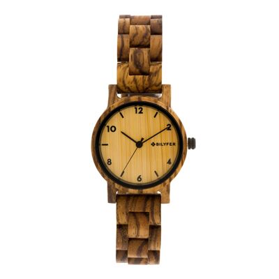 32mm case watch and zebrano wood strap 3P588M