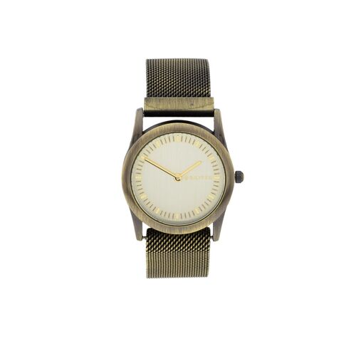 RELOJ 32MM MALLA ACERO CON IMAN E INDICES ACABADO ANTIQUE 3P598D