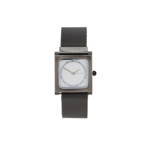 RELOJ CUADRADO 27X27 MALLA ACERO CON IMAN ACADO ENVEJECIDO 3P599PL