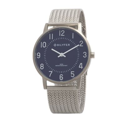 MONTRE ACIER MAILLE CLASSIQUE 5 ATM BLEU 4H294AZ