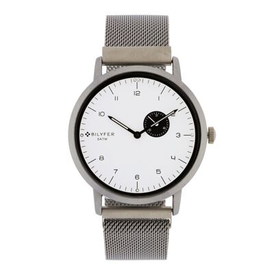 MONTRE ARGENT ET NOIR 42 CM MESH AVEC FERMETURE AIMANT ET CA 4H305PL