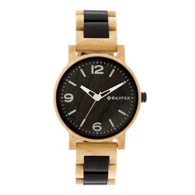 Reloj madera de arce y Ebano caja de 42mm 4H306BL