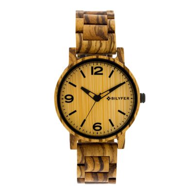 Reloj madera de zebrano caja de 42mm 4H306M