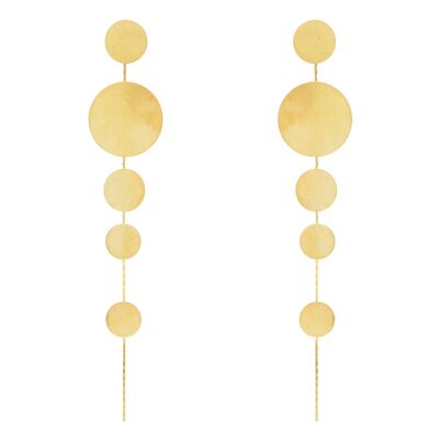 ARTISANAL Earring with round pieces Handcrafted Gold Plated A0043DPE1