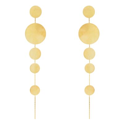 ARTESANAL Pendiente con piezas dedondas Chapado Oro Artesanal A0043DPE1