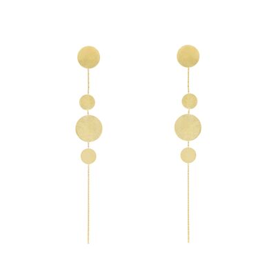 ARTISANAL Earring with round pieces Handcrafted Gold Plated A0043DPE2