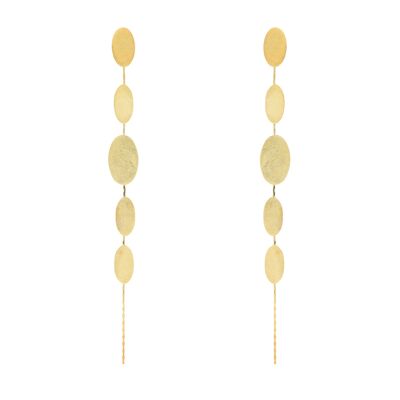 ARTISANAL Earring with oval pieces finished in Handcrafted Gold Plating A0044DPE2