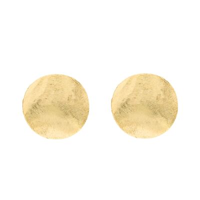 ARTISANAL Handmade 18K gold plated finish button earring A0046DPE1