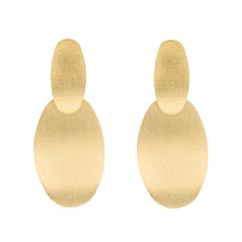 ARTESANAL Boucle d'oreille ovale 2 pièces fabrication artisanale finition plaqué or 18 carats A0051DPE1