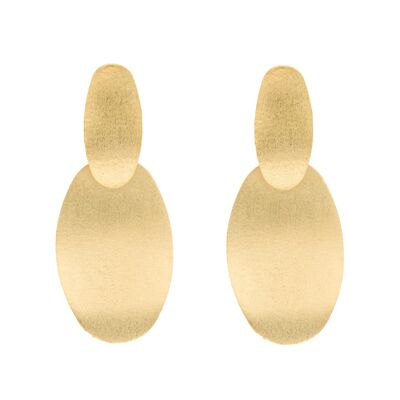 ARTESANAL Oval earring 2 pieces handcrafted 18K gold plated finish A0051DPE1