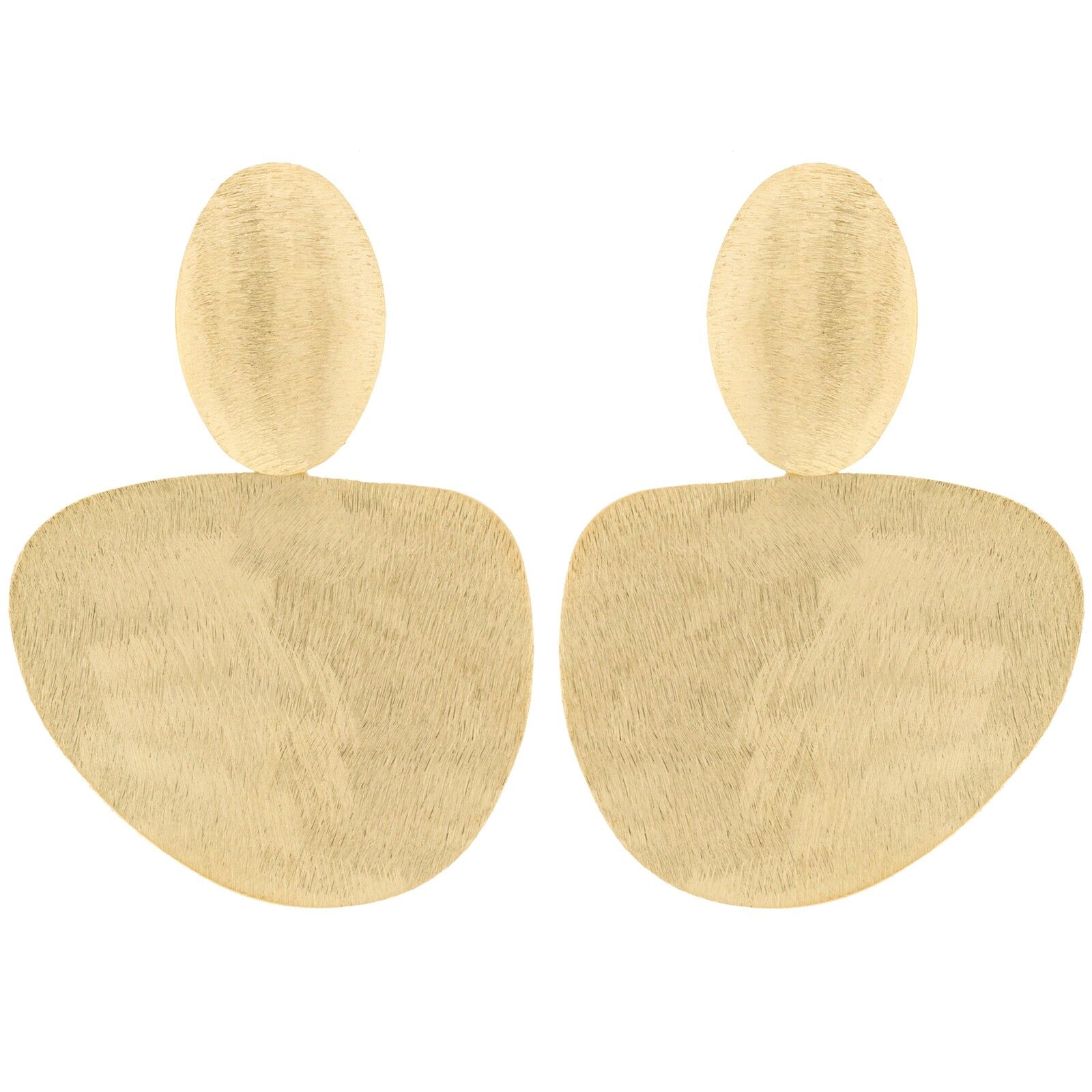 ARTESANAL 18 Karat vergoldeter geformter Ohrring, handgefertigtes Finish A0057DPE1