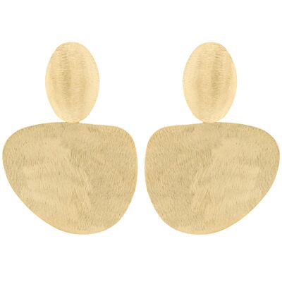 ARTESANAL 18K gold plated shaped earring handcrafted finish A0057DPE1