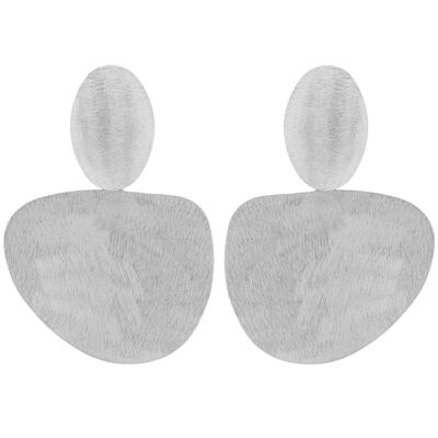 ARTESANAL Shaped earring handcrafted finish in platinum A0057PLPE1