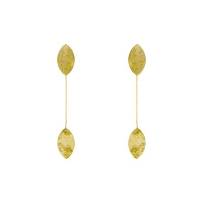 HANDCRAFTED GOLD-PLATED ACACIA LEAF EARRING HANDMADE A0065DPE1