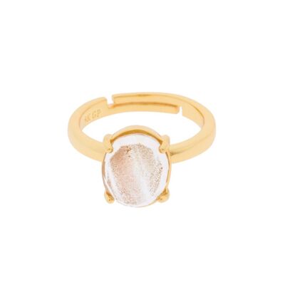 CRYSTAL GOLD PLATED RING GLASS AND METAL C0001DA1