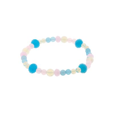 CRISTALLO Bracciale elastico rosa multicolore con cristalli sfaccettati C0018RPUL1