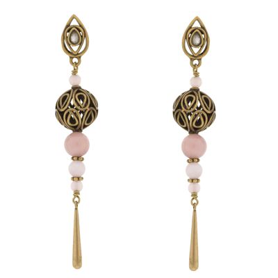 CRISTAL Vintage earring with antique gold plating and crystal C0021LPE1