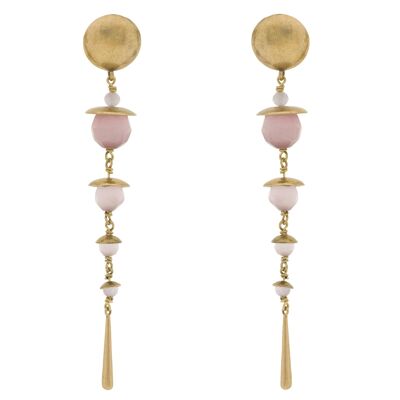 CRISTAL Vintage earring with antique gold plating and crystal C0021LPE2