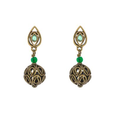 CRISTAL Vintage earring with antique gold plating and crystal C0022VPE1