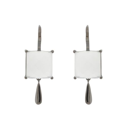 CRISTAL Pendiente vintage con baA±o de rutenio y cristal C0023NPE1