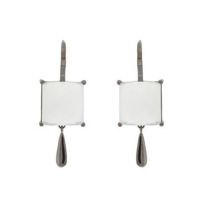 CRISTAL Vintage earring with ruthenium plating and crystal C0023NPE1
