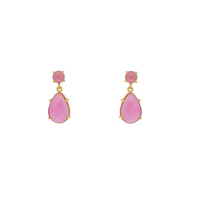 CRYSTAL SHORT EARRING WITH GOLD PLATED CRYSTAL C0026RPE2