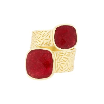 ANELLO CHAP ARTIGIANALE. PIETRA NATURALE ROSSO ORO CHA1708GRA1