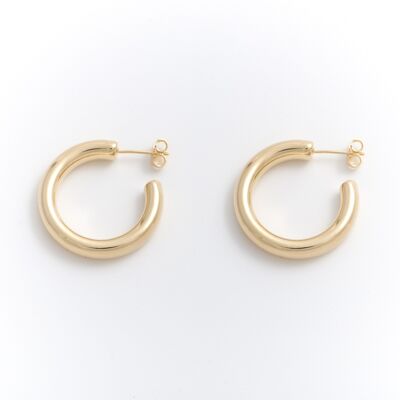 PLATED HOOP EARRING BRIGHT GOLD PLATED 28MM D0004DPE1