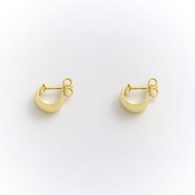 PLATED HOOP EARRING BRIGHT GOLD PLATED 8MM D0013DBPE1