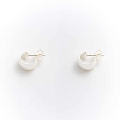 BOUCLE D'OREILLE CERCEAU PLAQUÉ PLAQUÉ RHODIÉ BRILLANT 8MM D0013PLEPE1